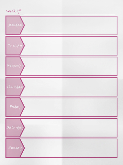 pink planner template